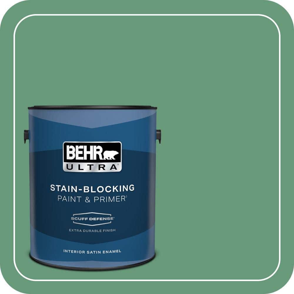 BEHR ULTRA 1 gal. #470D-5 Herbal Extra Durable Satin Enamel Interior Paint & Primer (1)