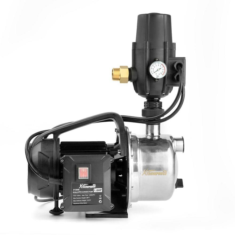 XtremepowerUS 1.6 HP 1268 GPH Shallow Well Pump Water Transfer Pump with Automatic Electronic Controller