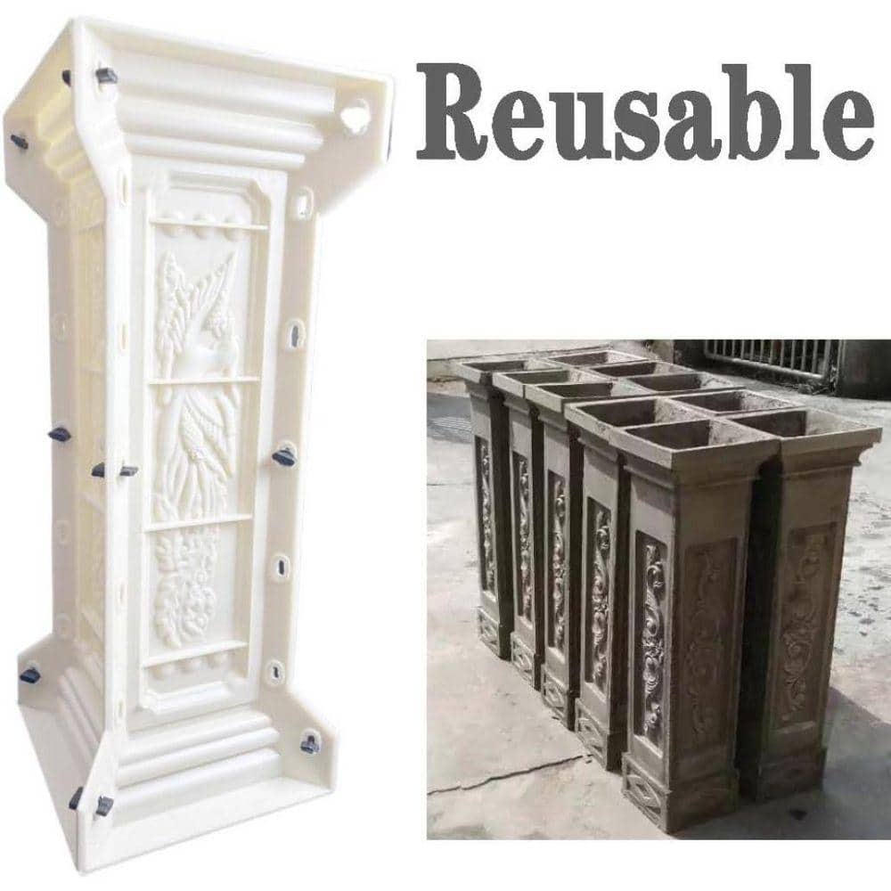 KIWDZFU 27 Balcony Pillar Concrete Mold DIY Casting Cement Plaster Mould for Balcony Construction and Decoration (2)