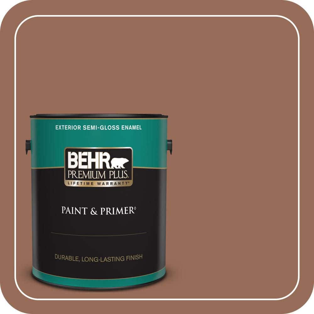 BEHR PREMIUM PLUS 1 gal. #S200-6 Timeless Copper Semi-Gloss Enamel Exterior Paint & Primer
