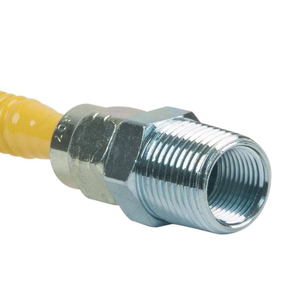 BrassCraft ProCoat 1/2 in. FIP x 1/2 in. MIP Stainless Steel Gas Connector 3/8 in. O. D. (3)