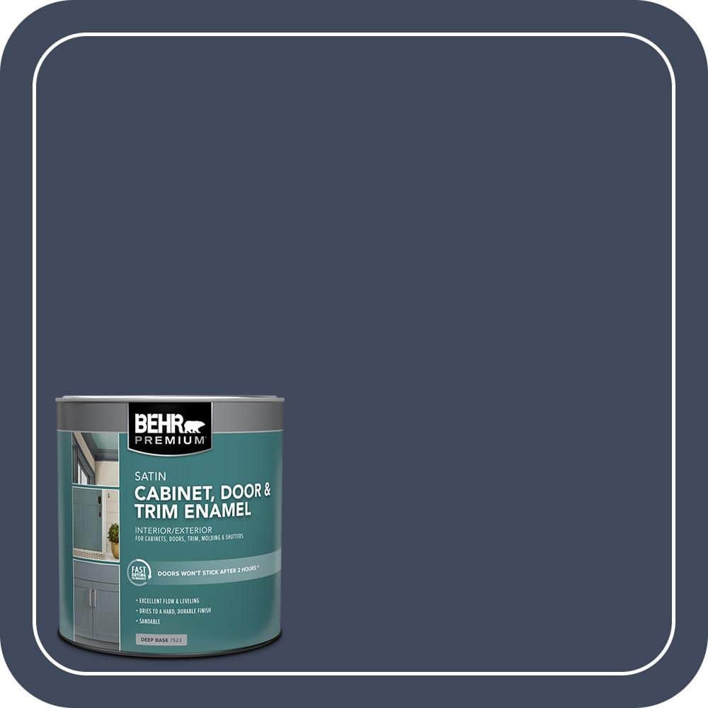 BEHR PREMIUM 1 qt. #S530-7 Dark Navy Satin Enamel Interior/Exterior Cabinet, Door & Trim Paint