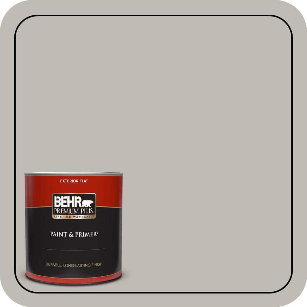 BEHR PREMIUM PLUS 1 qt. #MQ6-23 Pumice Flat Exterior Paint & Primer