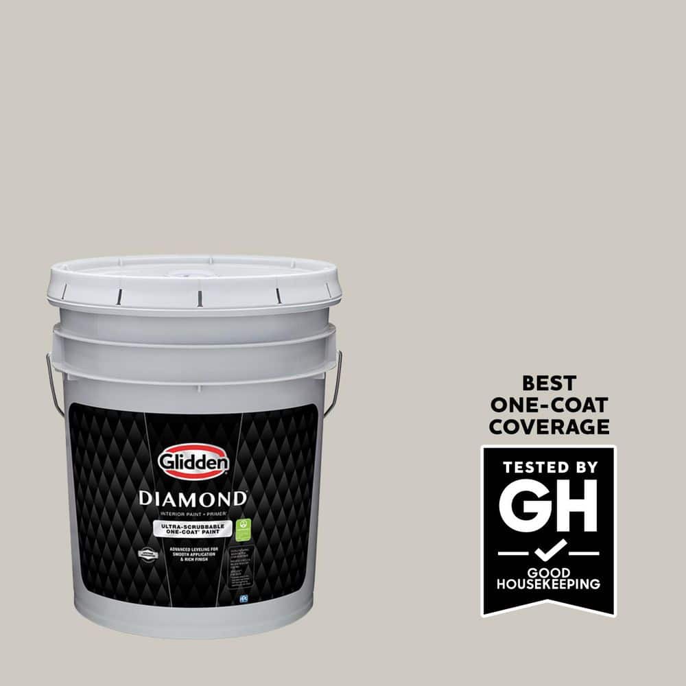 Glidden Diamond 5 gal. PPG1007-2 Swirling Smoke Satin Interior Paint with Primer