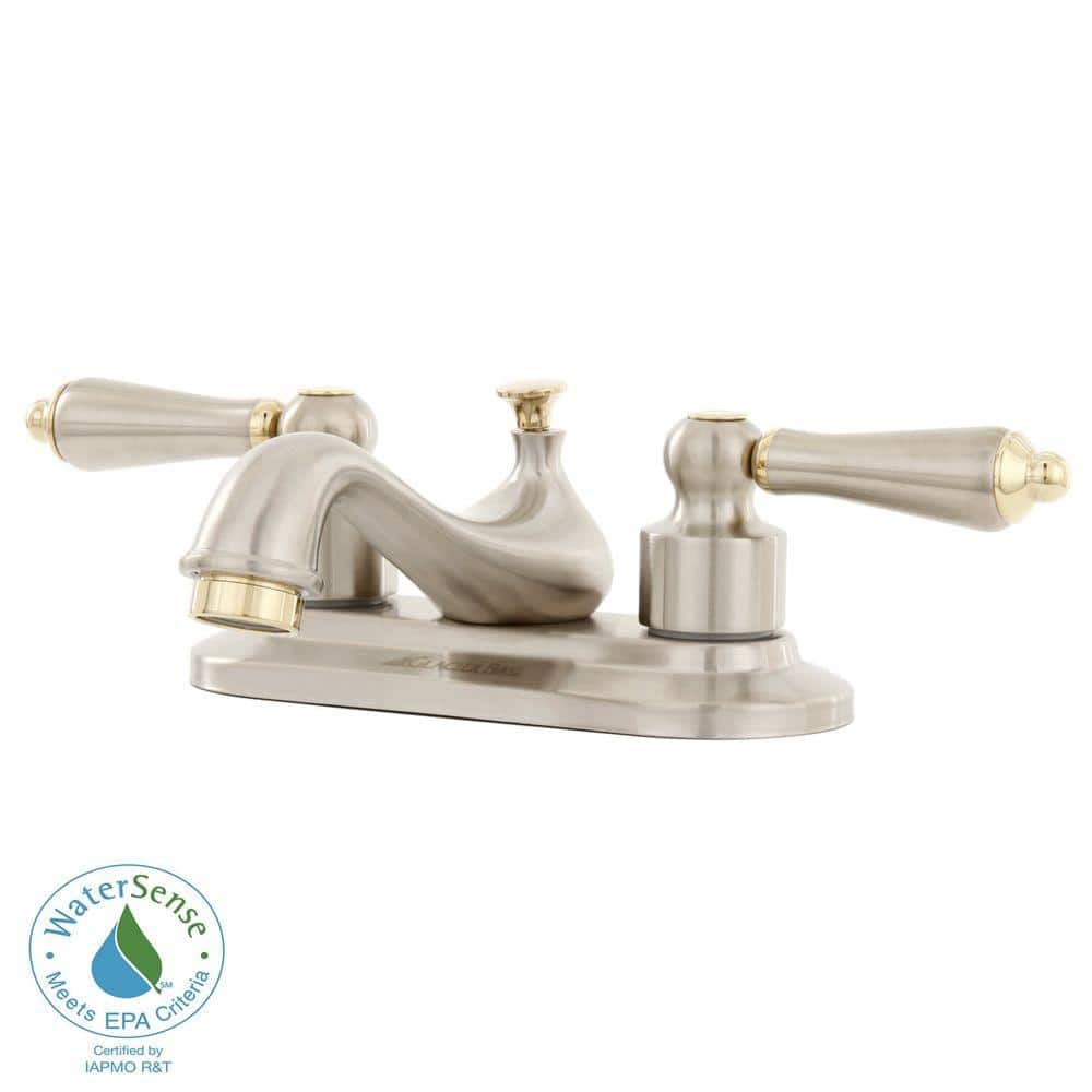 Glacier Bay Teapot Lever Handle Kit, Brushed Nickel and Polished Brass (2)