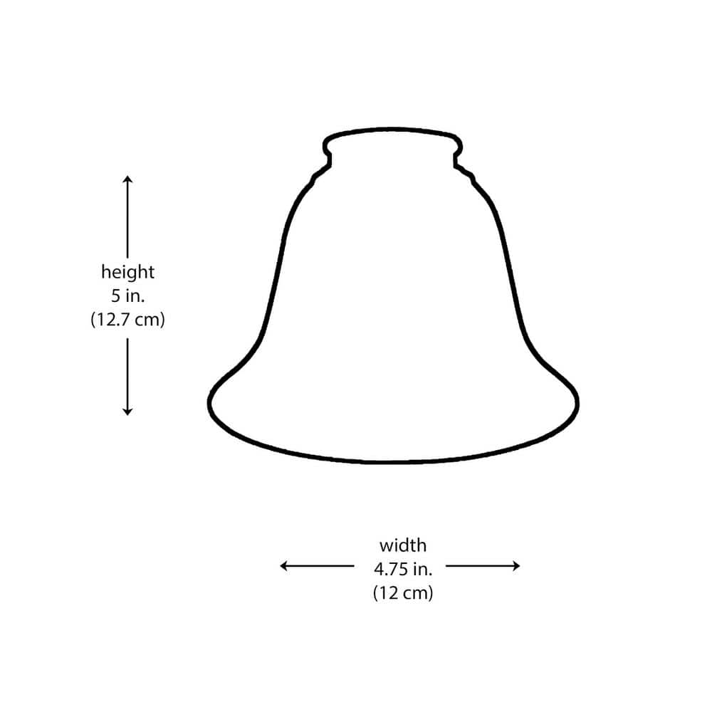 PRIVATE BRAND UNBRANDED 5 in. White Frosted Glass Bell Shaped Replacement Pendant Shade with 2.25 in. Lip Fitter (4)