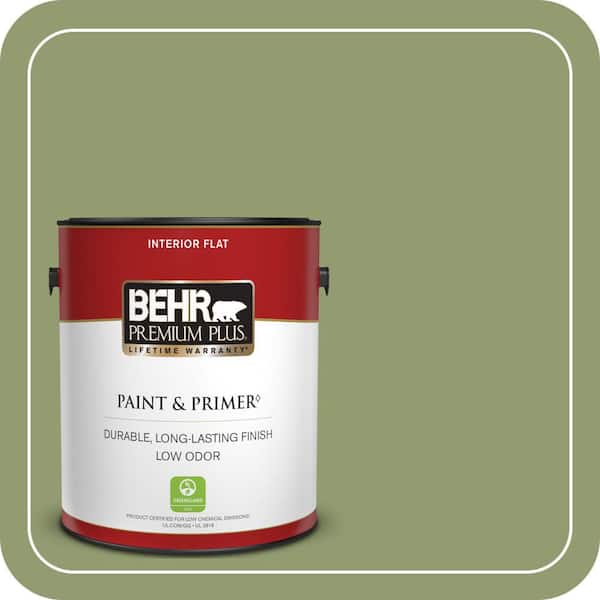 BEHR PREMIUM PLUS #PPU11-04 Alamosa Green Enamel Interior/Exterior Paint & Primer Color Sample (4)