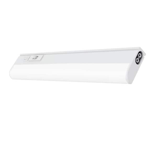 Commercial Electric 12 in. Plug-In White Integrated LED Linkable 2-Brightness Level Under Cabinet Light Task/Kitchen 5 Selectable White CCT