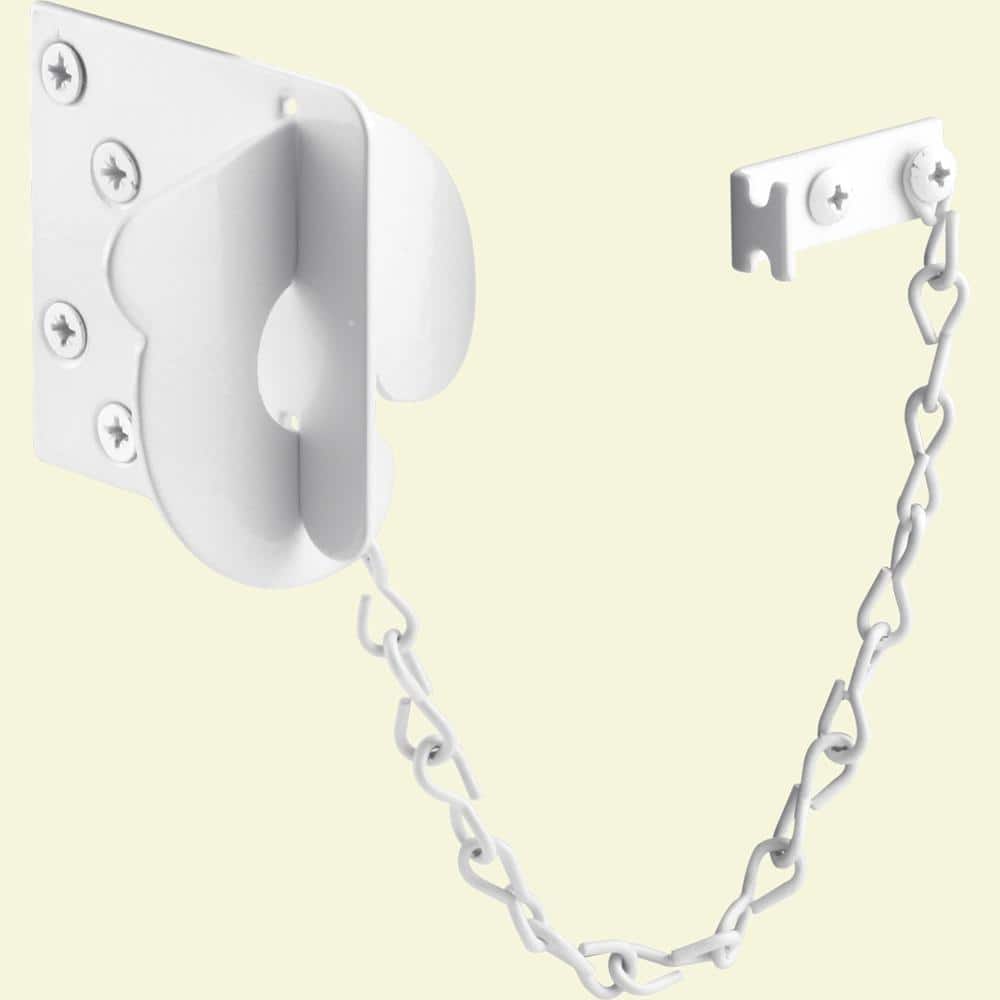 Prime-Line Texas Security Bolt, Stamped Steel Construction, White Painted Finish