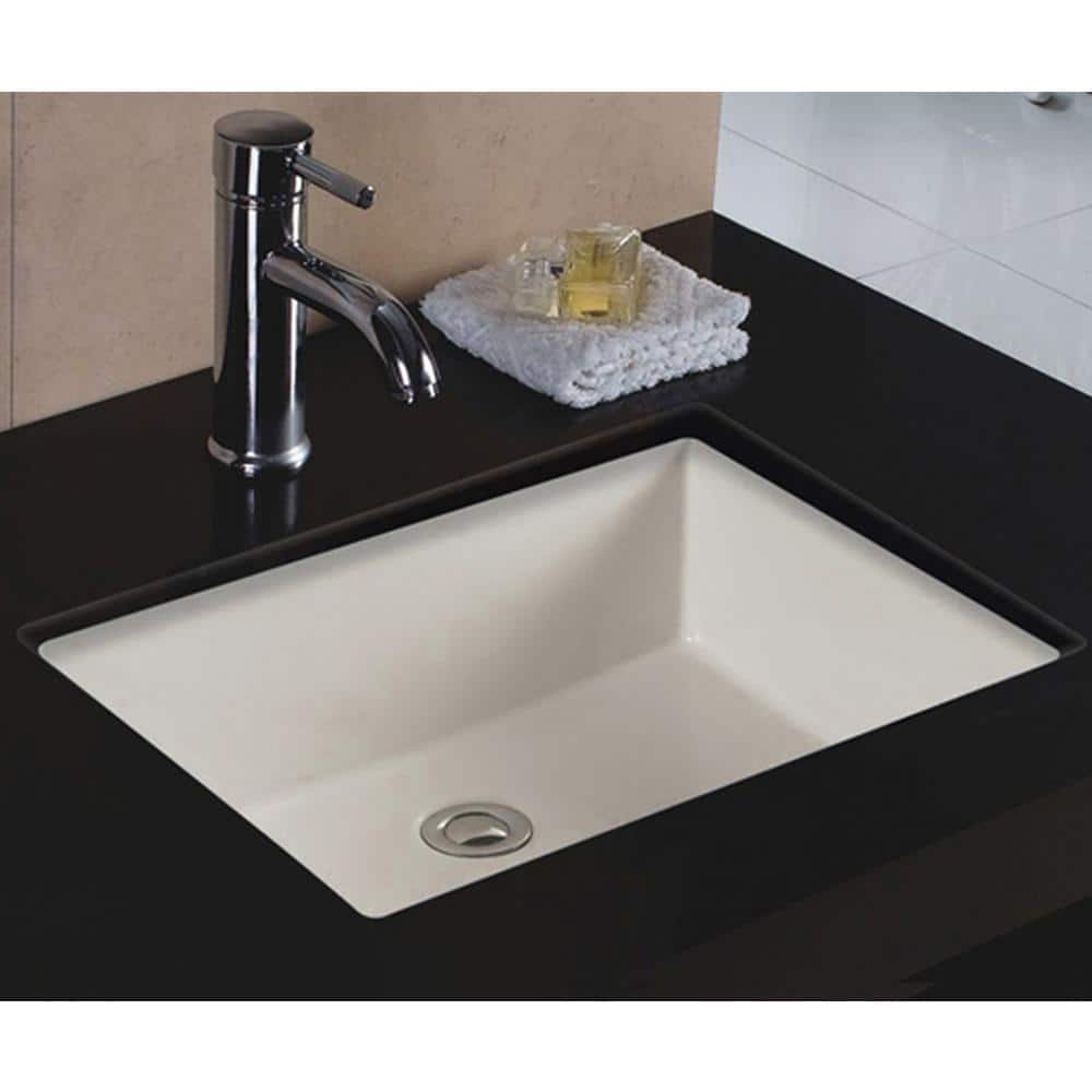 Wells Rhythm Series 20 in. Rectangular Undermount Single Bowl Bathroom Sink in Bisque (1)