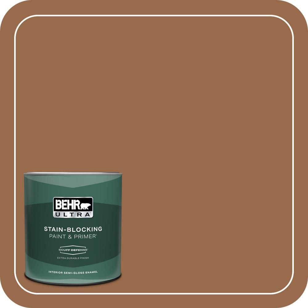 BEHR ULTRA 1 qt. #S230-7 Toasted Bagel Extra Durable Semi-Gloss Enamel Interior Paint & Primer