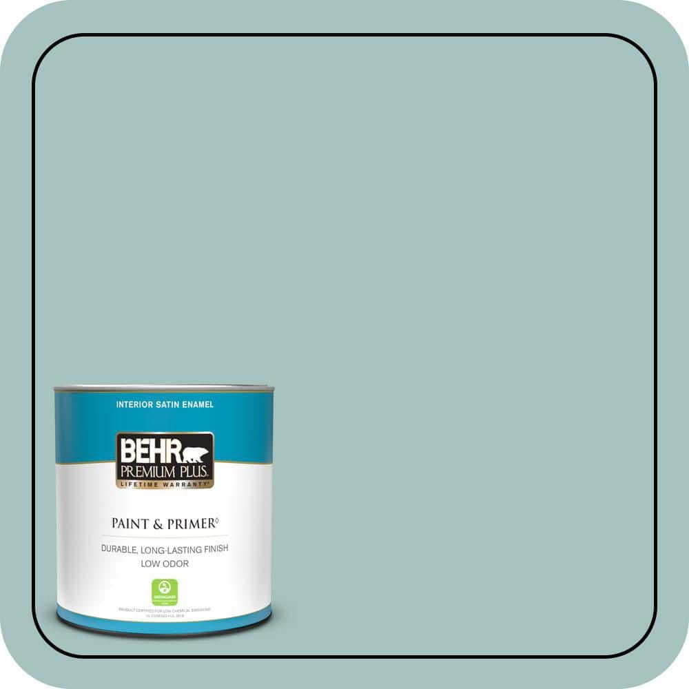 BEHR PREMIUM PLUS #T17-08 Polished Aqua Enamel & Primer Color Sample (1)