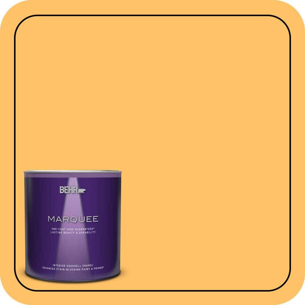 BEHR MARQUEE 1 qt. #PPU6-06 Honey Locust Eggshell Enamel Interior Paint & Primer