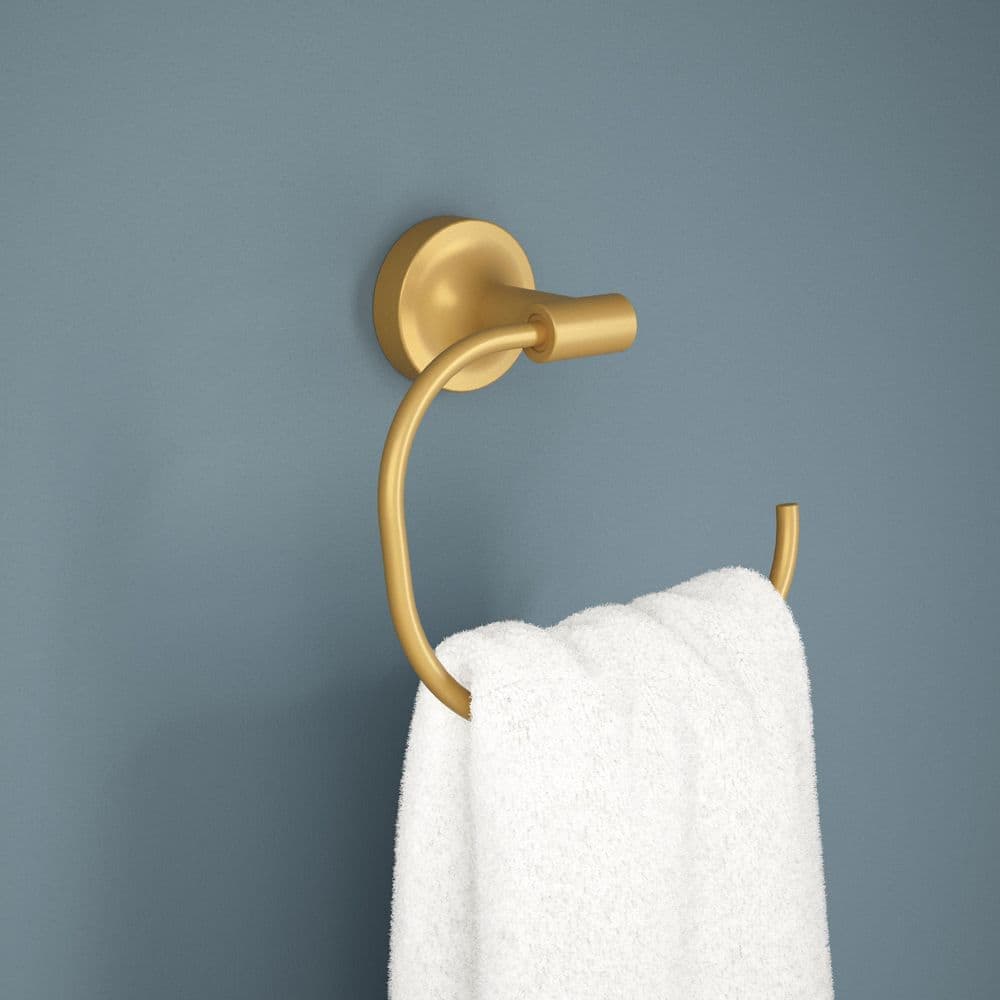 Franklin Brass Voisin Wall Mount Round Open Towel Ring Bath Hardware Accessory in Satin Gold (2)