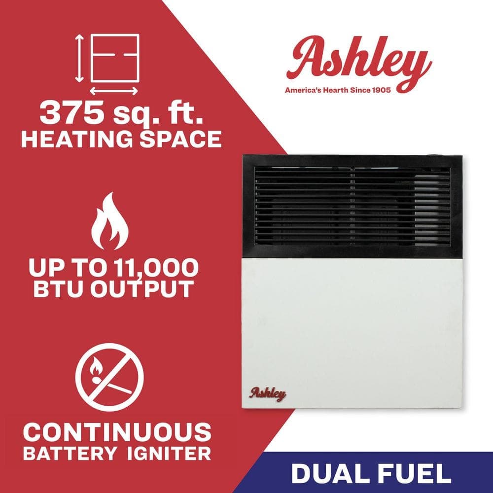 Ashley Hearth Products Ashley Direct Vent Wall Heater Dual Fuel, 11K BTU (2)