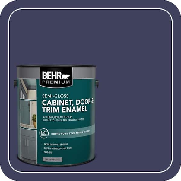 BEHR PREMIUM 1 gal. #HDC-MD-01 Majestic Blue Semi-Gloss Enamel Interior/Exterior Cabinet, Door & Trim Paint (2)
