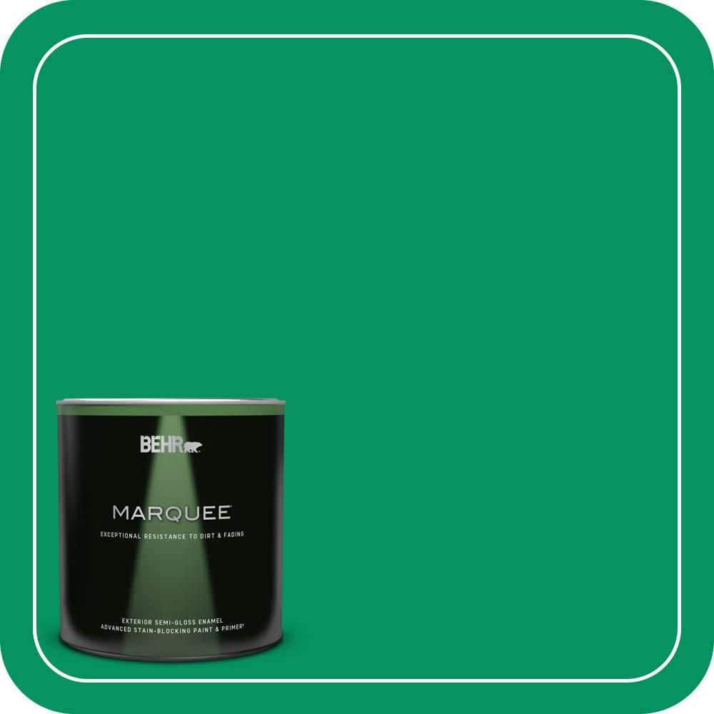 BEHR MARQUEE 1 qt. #470B-6 Emerald Lake Semi-Gloss Enamel Exterior Paint & Primer