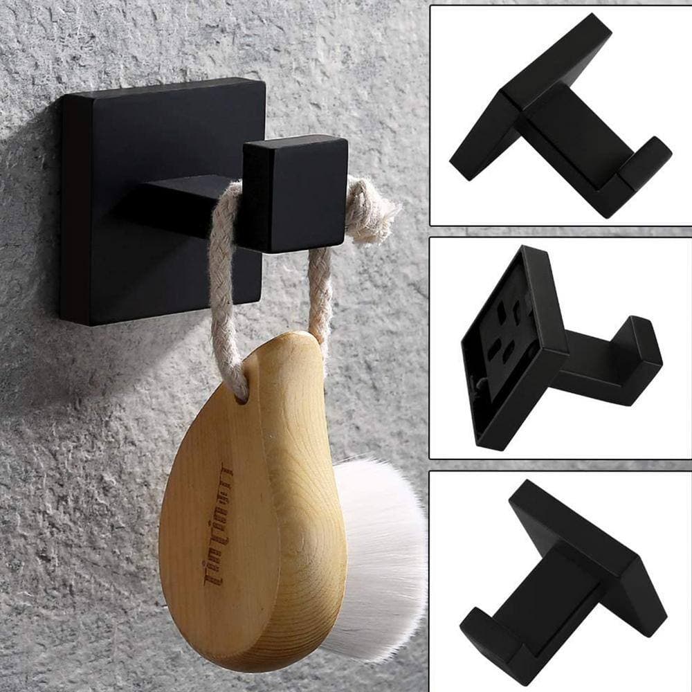 ruiling Square Bathroom Robe Hook and Towel Hook (2-Pack) (2)