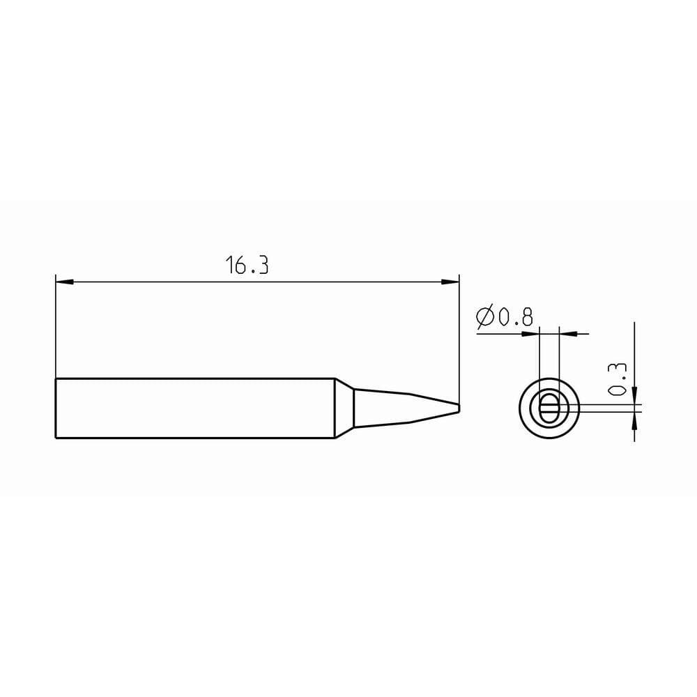 Weller RTPS Nano/Pico Tip, Chisel Ø 0.8 x 0.3 mm (2)