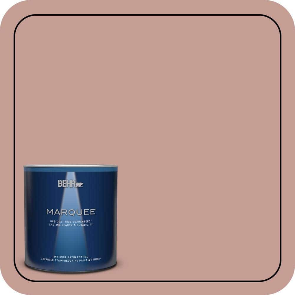 BEHR MARQUEE 1 qt. #S170-4 Retro Pink One-Coat Hide Satin Enamel Interior Paint & Primer