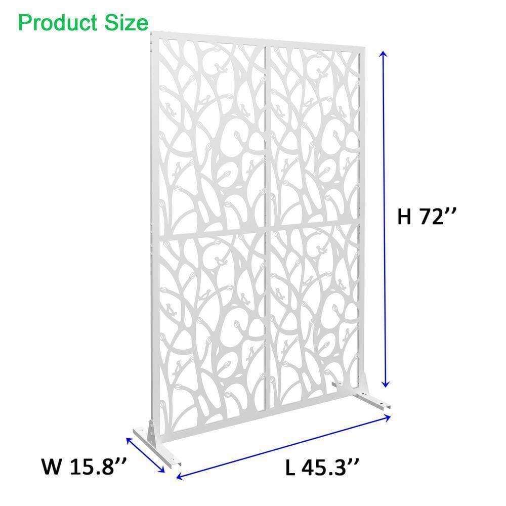 Unbranded White Bird Shape Metal Privacy Screen Free Standing Decor Privacy Screen 1-Pieces for Outdoor Indoor Balcony PatioGarden (2)