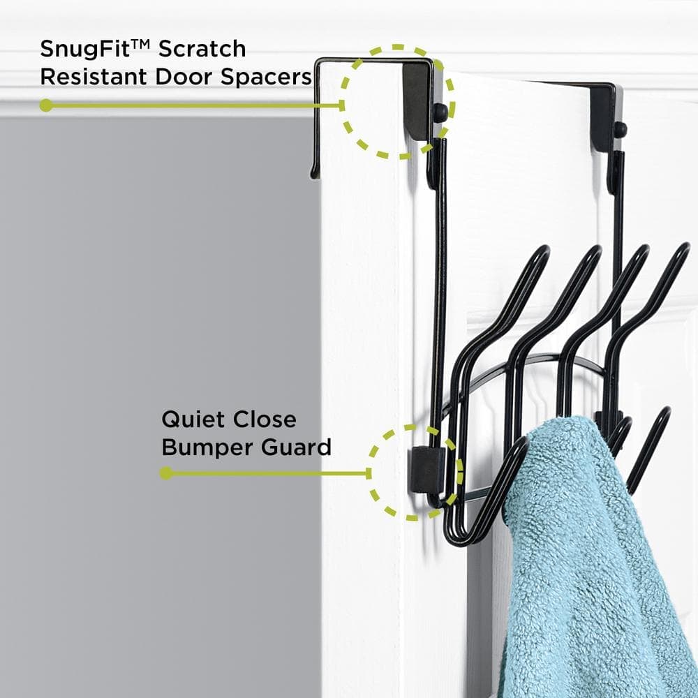 Zenna Home SnugFit J-Hook Over-the-Door 4-Hook Rack (3)