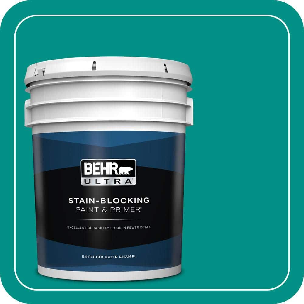 BEHR ULTRA 5 gal. #490B-6 Emerald Coast Satin Enamel Exterior Paint & Primer