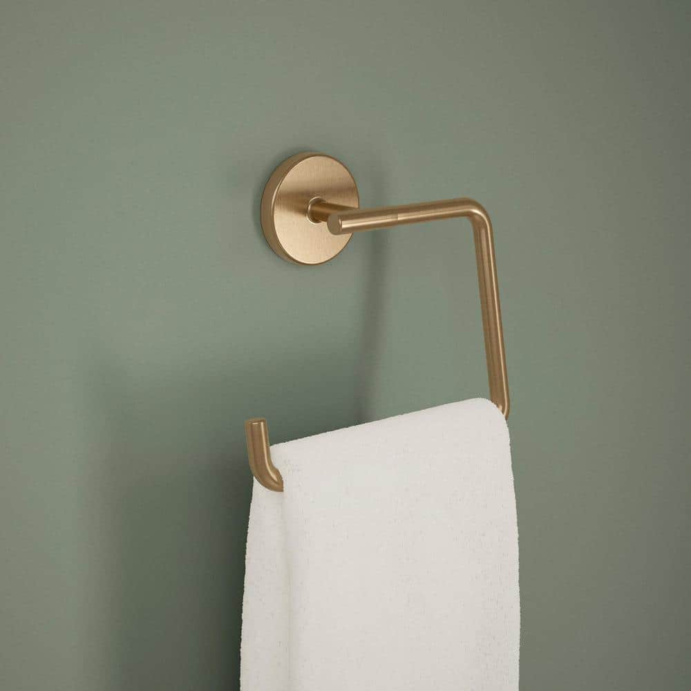 Delta Lyndall Wall Mounted Square Open Towel Ring Bath Hardware Accessory in Champagne Bronze (2)