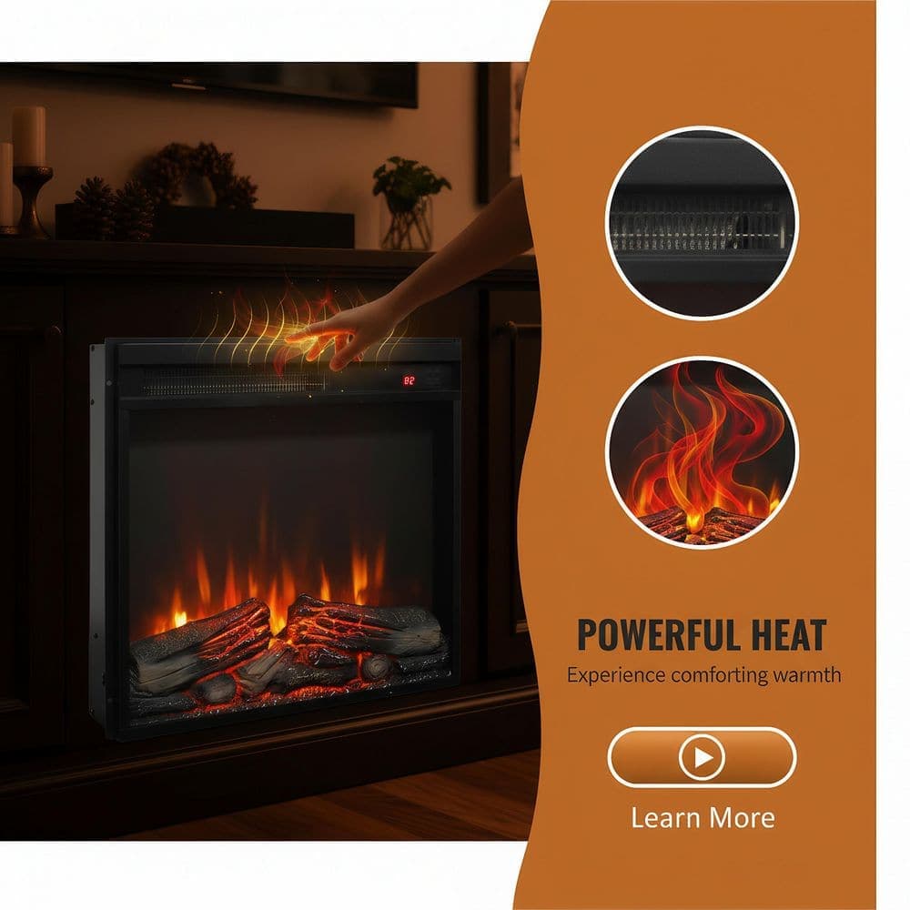 Runesay 1400-Watt Freestanding Black Electric Utility Convection Infrared Overheating Protection Space Heater with Remote (3)