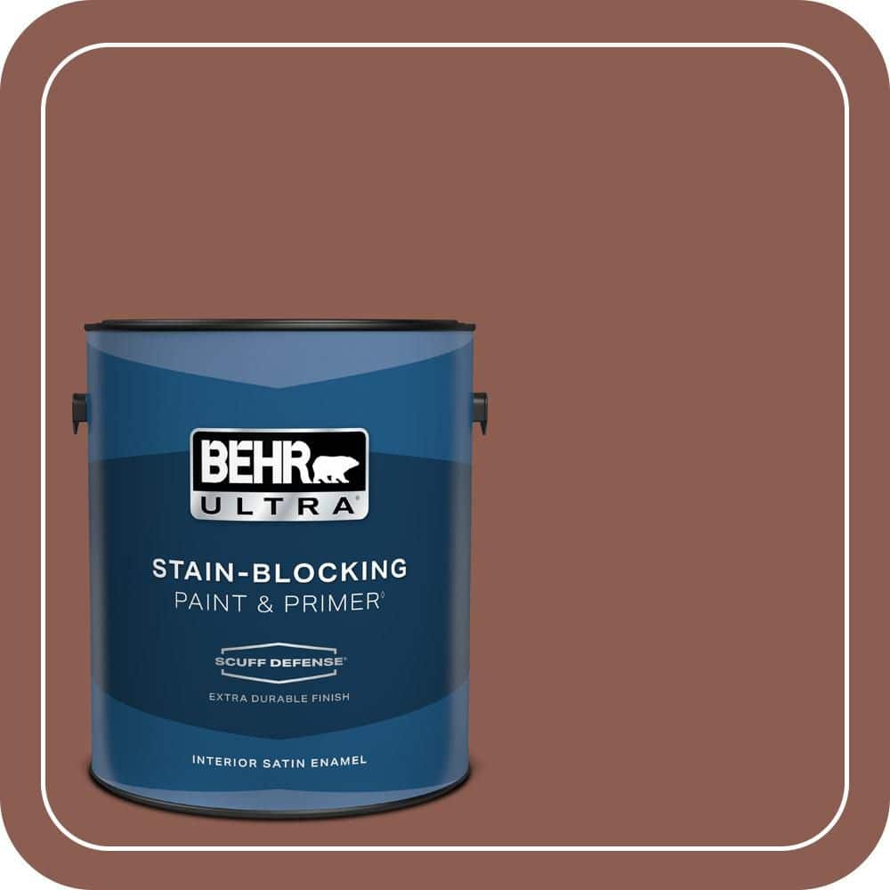 BEHR ULTRA 1 gal. #S170-6 Red Curry Extra Durable Satin Enamel Interior Paint & Primer (1)