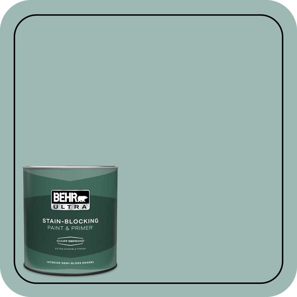 BEHR ULTRA 1 qt. #PPU12-08 Opal Silk Extra Durable Semi-Gloss Enamel Interior Paint & Primer