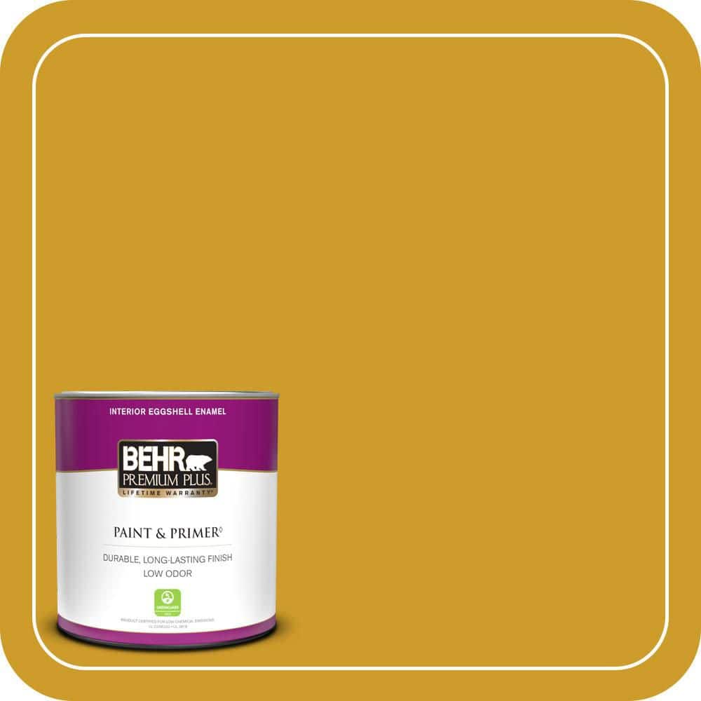BEHR PREMIUM PLUS #T16-09 Citronne Enamel Interior/Exterior Paint & Primer Color Sample