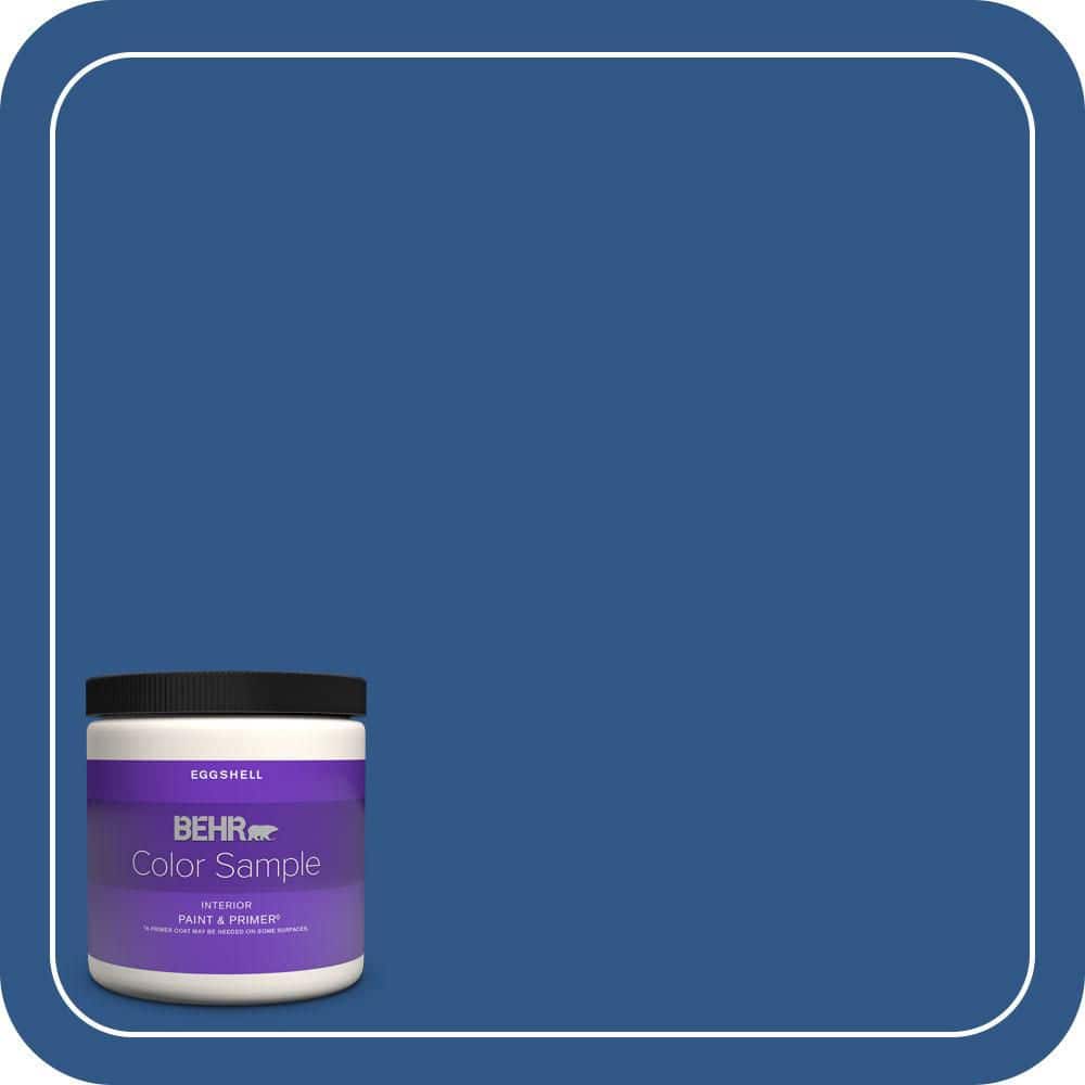 BEHR PREMIUM PLUS 8 oz. #590B-7 Award Blue Eggshell Enamel Interior Paint & Primer Color Sample