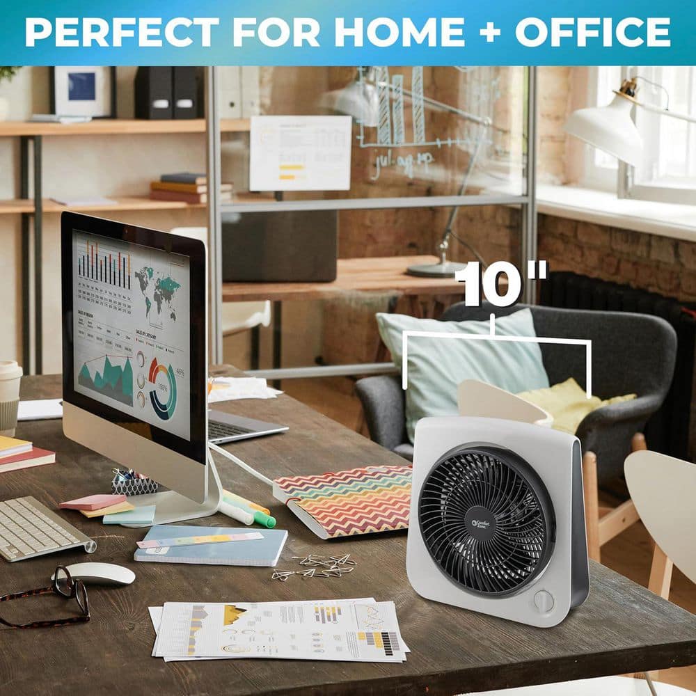 Comfort Zone 10 in. Turbo Table Desk Fan in White (3)