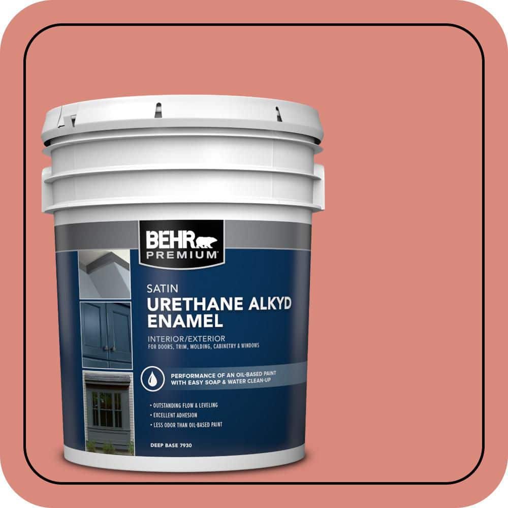 BEHR PREMIUM 5 gal. #M170-5 Indian Sunset Urethane Alkyd Satin Enamel Interior/Exterior Paint