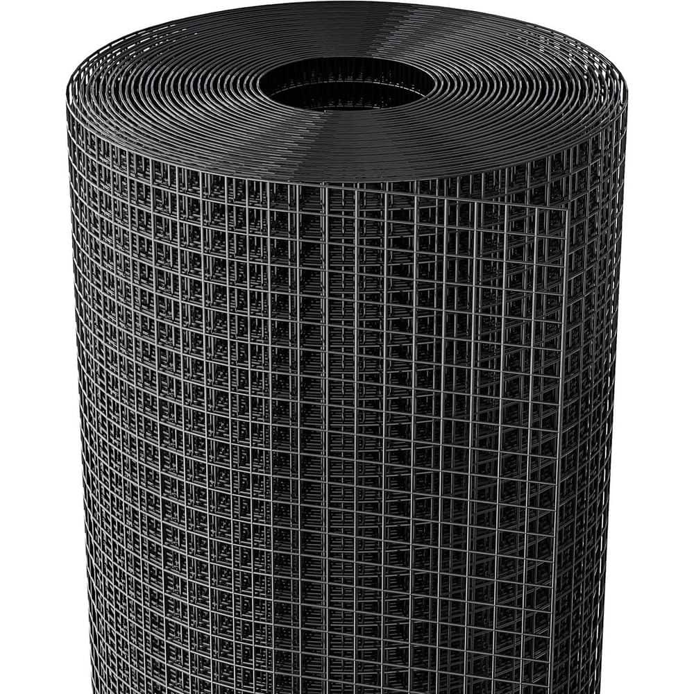 Unbranded 1/2 inch 48 x 50 ft 19-Gauge Black Vinyl Coated Welded Wire Mesh Fencing Chicken Wire Garden Fencing Roll (1)