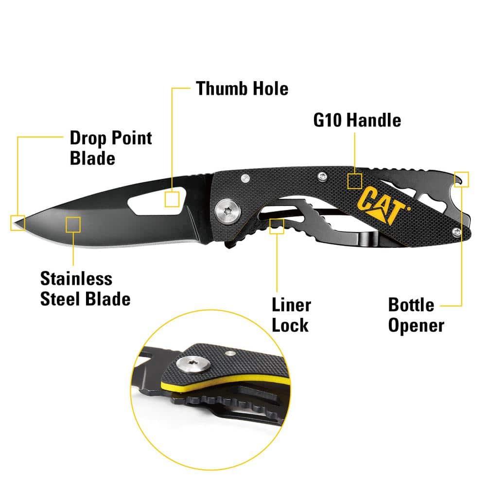 CAT 6.25 in. Folding Skeleton Knife with Bottle Opener (3)