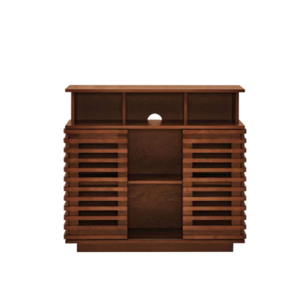 Unbranded 36.8 in. W x 11.1 in. D x 32.9 in. H Bathroom Brown Linen Cabinet (1)