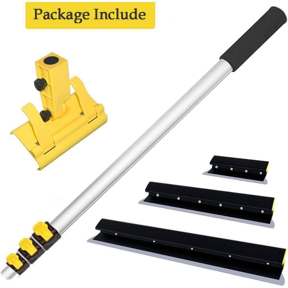 KIWDZFU 10 Plus 24 Plus 32 Aluminium Stainless Steel Drywall Skimming Blade Set with Adjustable Extension Handle (2)