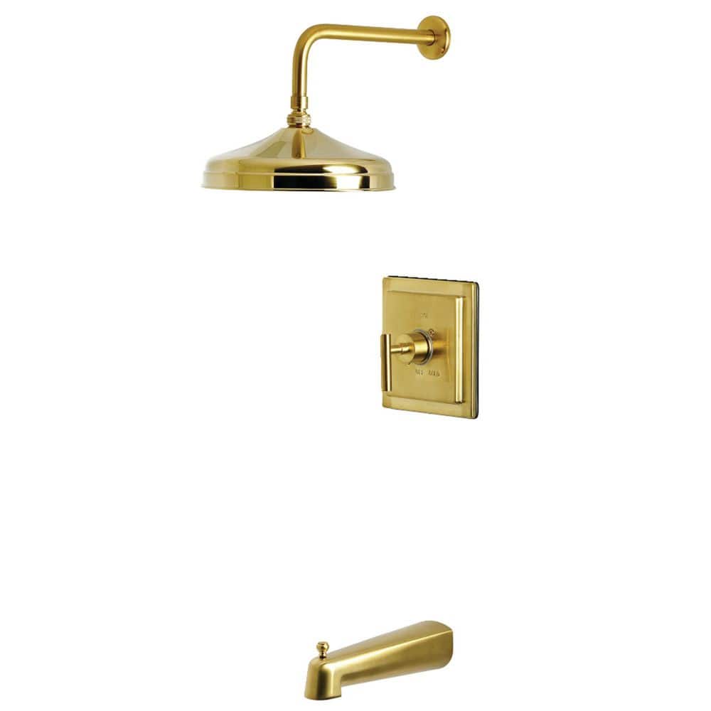 Kingston Brass Manhattan 1-Handle 1-Spray Tub and Shower Faucet 1.8 GPM in Brushed Brass (1)