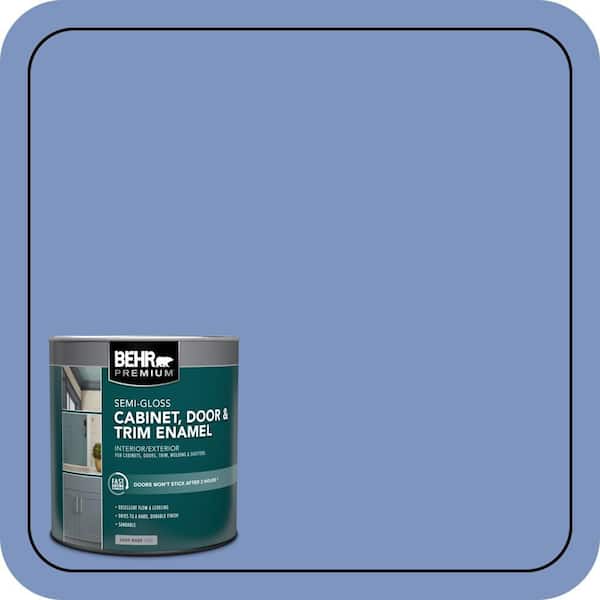 BEHR PREMIUM 1 qt. #M540-5 Blue Satin Semi-Gloss Enamel Interior/Exterior Cabinet, Door & Trim Paint (2)