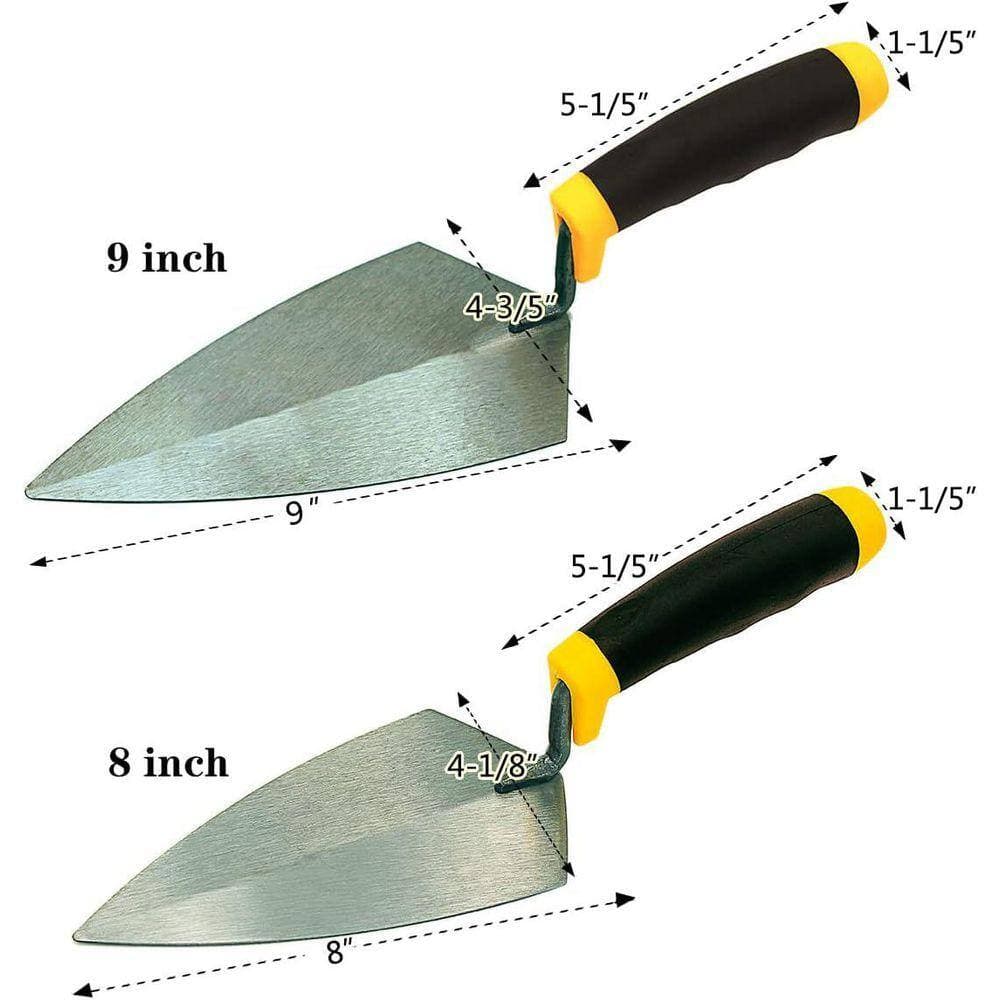 KIWDZFU 14.5 in. L Pointing Trowel with Rubber Handle, 4 Piece Masonry Hand Tools Set (3)