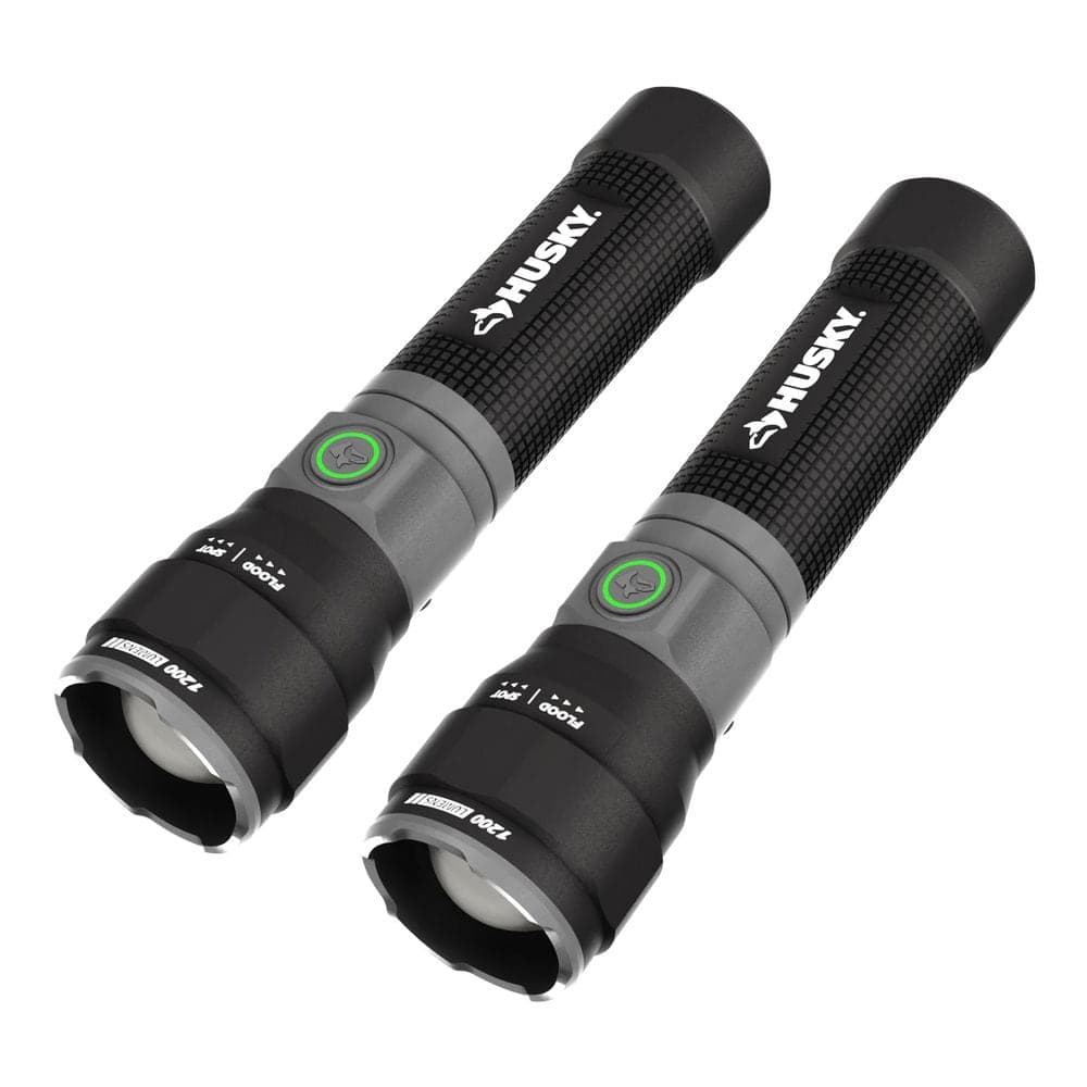 Husky 1200 Lumens Rechargeable LED Tactical Compact Flashlight (2-Pack) (2)