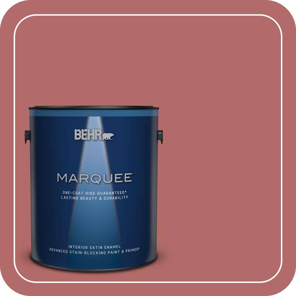 BEHR MARQUEE 1 gal. #PMD-12 Desert Rose Satin Enamel Interior Paint & Primer