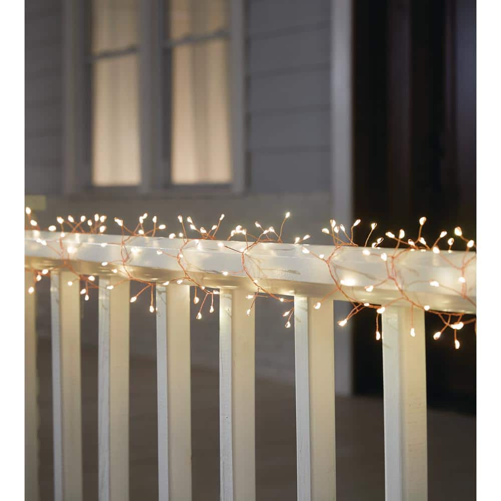 Hampton Bay Outdoor/Indoor 9 ft. Battery Operated 200 Micro Bulbs LED Willow String Light (4)