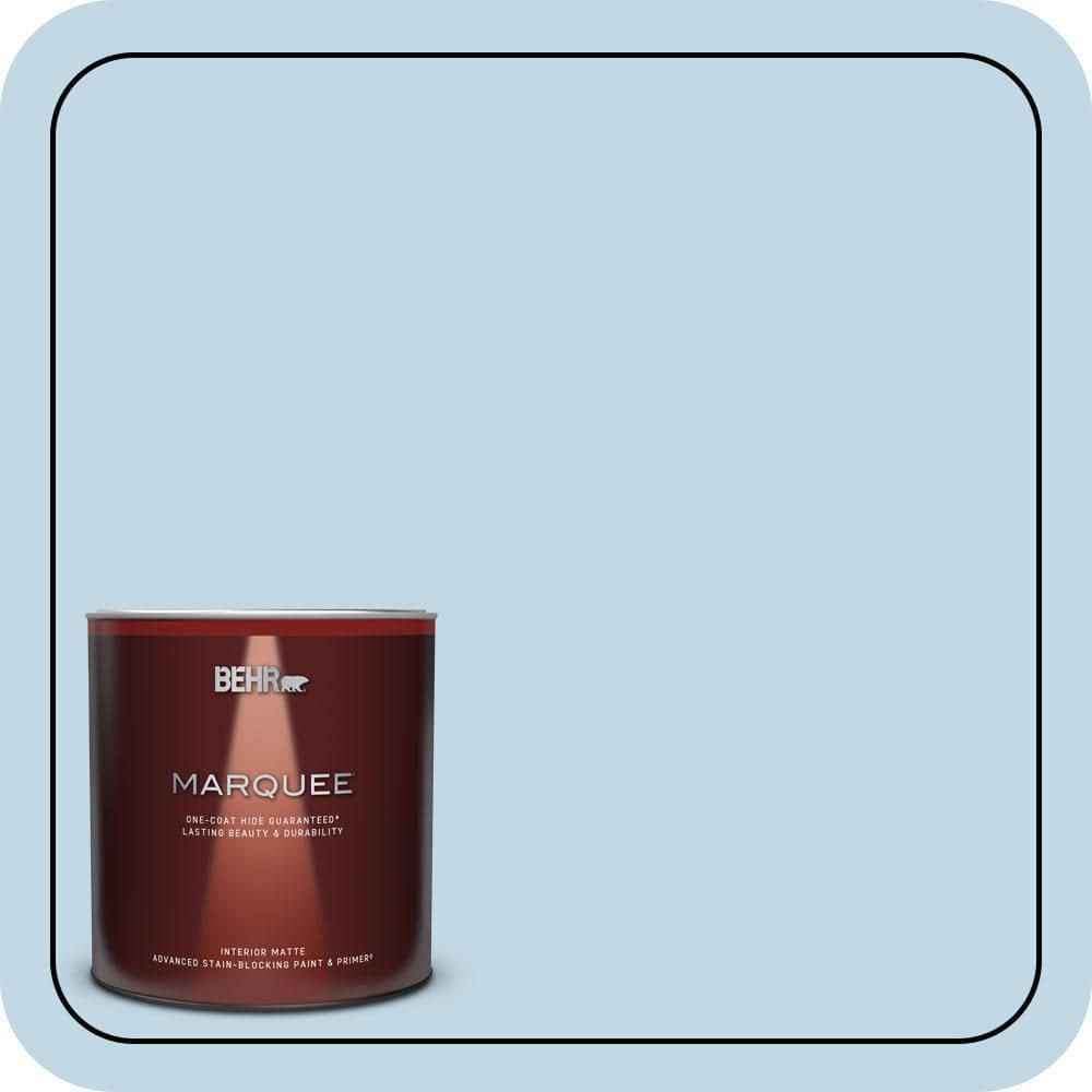 BEHR MARQUEE 1 qt. #S500-1 Distant Shore Matte Interior Paint & Primer
