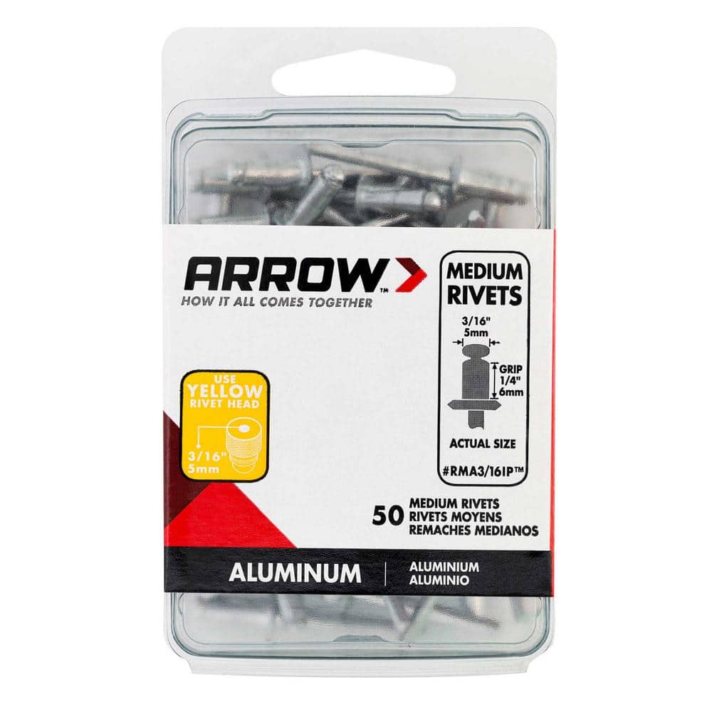 Arrow 3/16 in. Medium Aluminum Rivets (50-Pack) (2)
