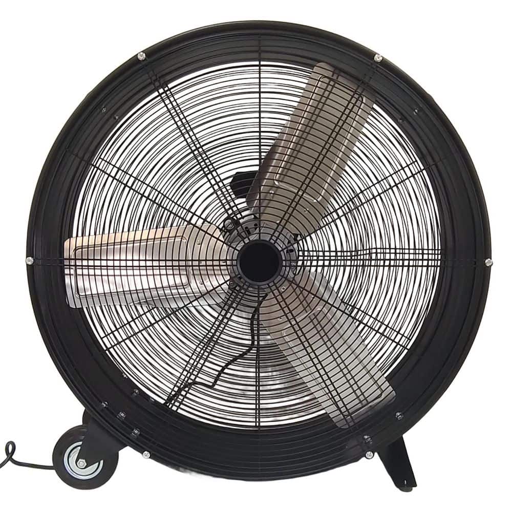 Tidoin 30 in. 2 Fan Speeds High Velocity Heavy Duty Metal Industrial Drum Fan in Black (1)