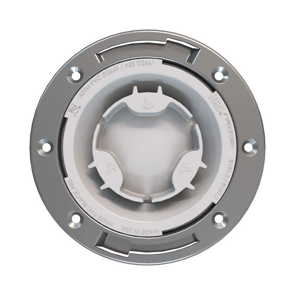 Oatey Fast Set 4 in. PVC Hub Spigot Toilet Flange with Test Cap and Stainless Steel Ring (2)