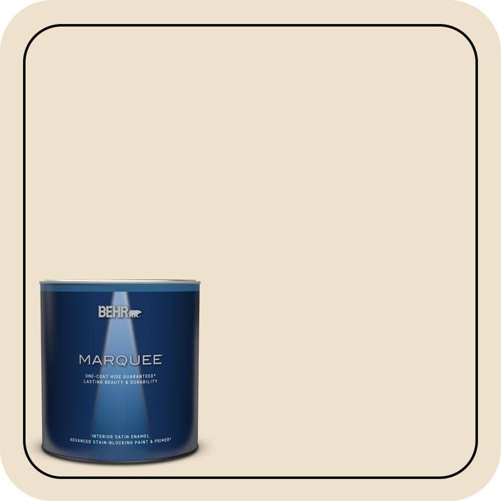 BEHR MARQUEE 1 qt. #QE-17 Ivory Stone Satin Enamel Interior Paint & Primer